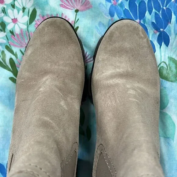 Rag & Bone Shiloh Mid Chelsea Suede Taupe Boots - 39.5 - Picture 13 of 17